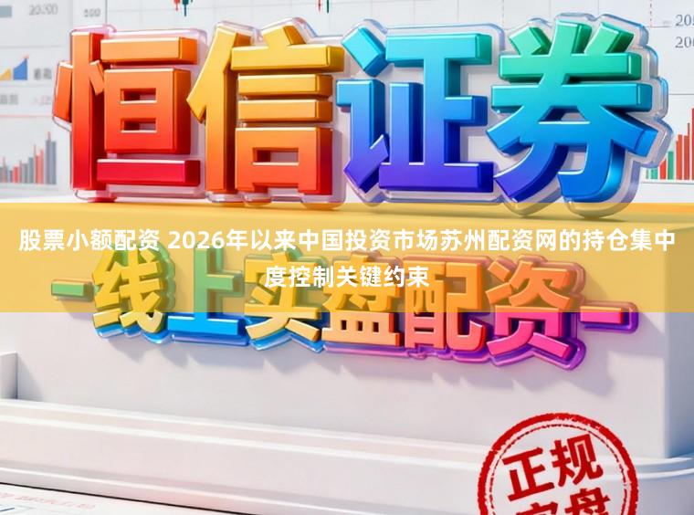 股票小额配资 2026年以来中国投资市场苏州配资网的持仓集中度控制关键约束